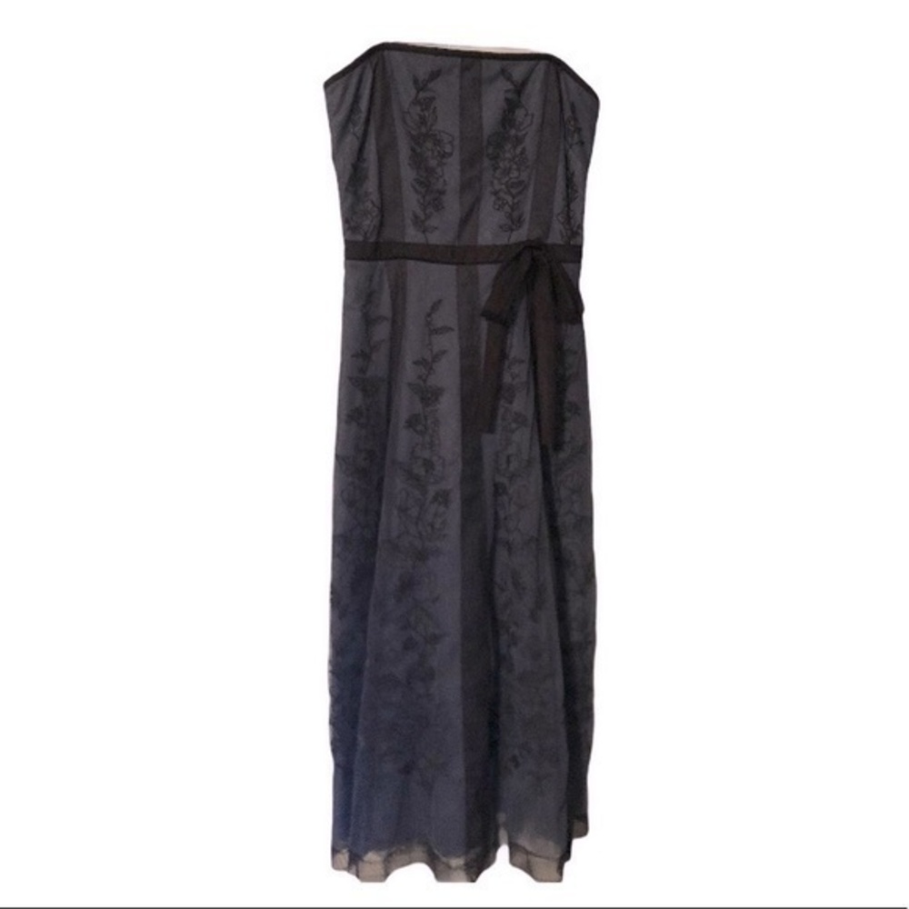 Bcbgmaxazria blue steel tulle dress